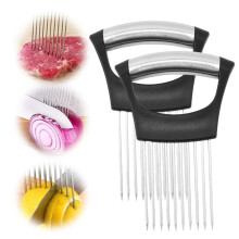 2025 New Stainless Steel Onion Holder & Vegetable Slicer, Chopper Tool for Easy Slicing