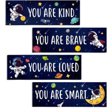 Wooden Space-Themed Wall Decor for Kids' Room, Nursery & Playroom – Compatible with Children's Bedrooms