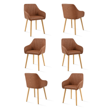 (Brown, Set of 6) Goeurvant Dining Chairs
