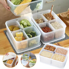 Plastic Covered Transparent Spice Storage Box, Leak-proof Multi-compartment Seasoning Organizer, Stylish Kitchen Pantry Accessory