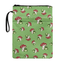 Frog & Mushroom Book Cover – Polyester Zip Case, 22 x 29