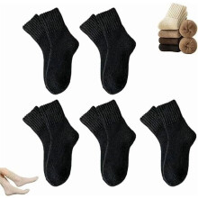 Loryn Socks, 2026 New 5 Pairs Women's Solid Mid-calf Socks, Soft Comfy Warm Thick Cute Knit Crew Socks Multipack