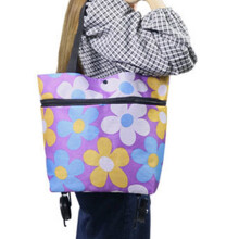 Sac caddie pliable à roulettes, grande capacité, portable.