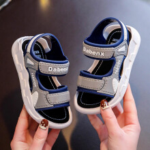 Willtoo Boys Girls Lightweight Non Slip Athletic Sandals with Adjustable Hiking Walking Beach Sports Sandals Blue 4-4.5 Years