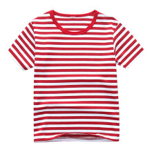 Toddler Kids Striped Tee Summer Short Sleeve Basic Shirts Boys Girls Crewneck Casual Tshirts 2-13 Years