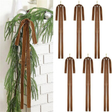 6 Pcs Christmas Tree Velvet Bows Set, Rustic Velvet Bows for Christmas Tree Decor