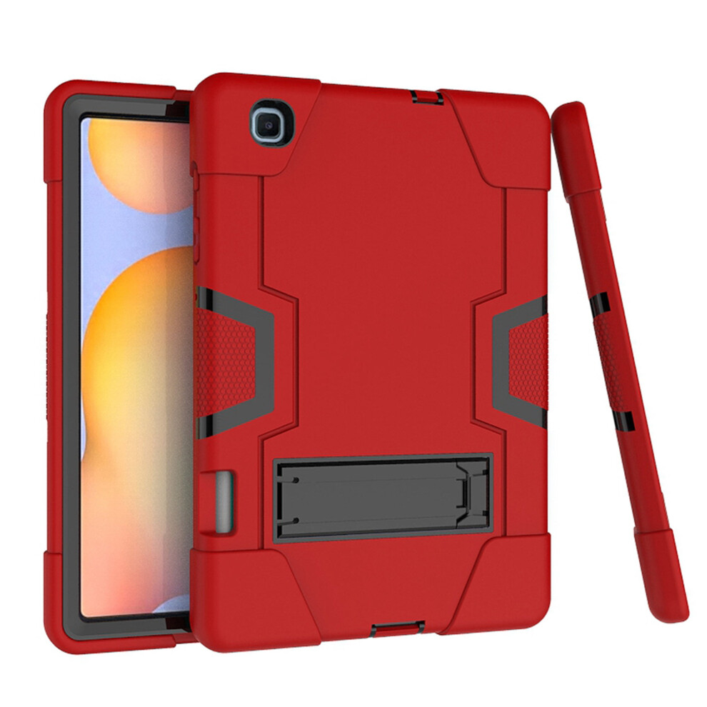 Heavy Duty Hybrid Shockproof Case For Samsung Galaxy Tab S6 Lite 10.4" (2020/2022, Sm-P610/P613/P615/P619), +, With Built-In Kickstand, Red/Black 9193271937067