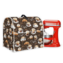 Housse de protection pour robot de cuisine – Housse décorative en polyester avec poches avant, compatible avec les robots de 6 à 8 litres, marron