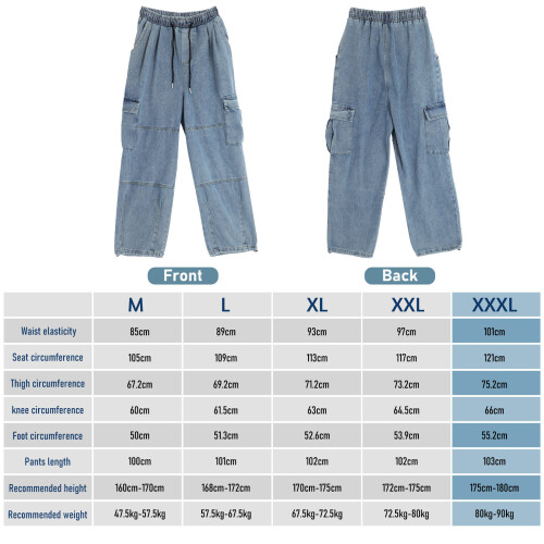 Jeans Hommes Coton Larges Style Cargo Décontracté 1