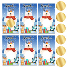 Cartes à gratter - Lot de 6, Activités festives pour Noël, Prix de tombola des fêtes, Cadeaux rouges et verts