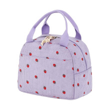 Sac à lunch isotherme en velours côtelé - Boîte à lunch imprimée pour le travail, les pique-niques et le camping (7 motifs)
