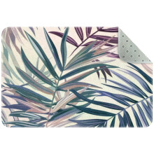 Tropical Leaves in Pastel Colors Small Area Rug, Non-Slip Door Mat Indoor Floor Mat, Washable Kitchen Rug Entrance DMat for Bedroom Living Room