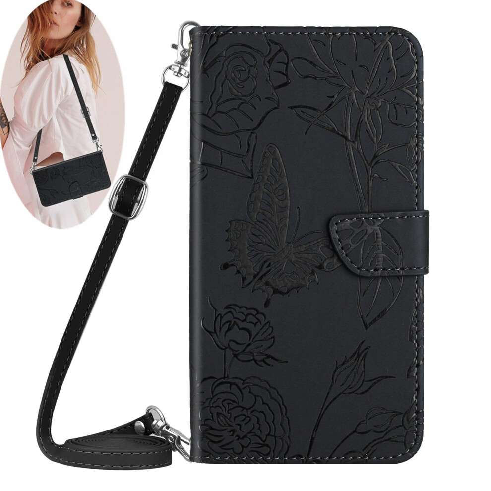 Crossbody Wallet Phone Case For Compatible With Samsung Galaxy S20 Â Pu Leather Butterfly Embossed Magnetic Folio With Flip Stand, Shoulder Strap & 9193271940395