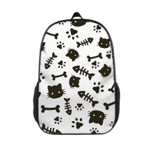 Rugzak met kattenprint, 17 inch, grote capaciteit, casual, modieus, schattige rugzak