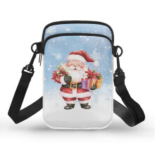Modna mała torebka typu crossbody z motywem Świętego Mikołaja, regulowany pasek do podróży na świeżym powietrzu, do codziennego użytku