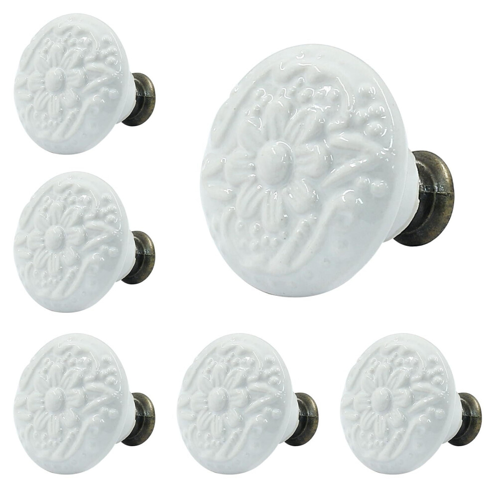 Sky Blue Ceramic Knobs And Pulls - Retro Drawer And Cabinet Knobs, 34Mm / 1.3Inch Diameter (10Pcs) 9193271940975