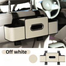 Organisateur de siège arrière de voiture avec 2 porte-gobelets - Boîte de rangement suspendue à l'appui-tête comprenant un compartiment pour