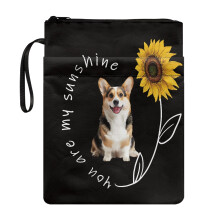1pcs Book Covers with Lightweight Polyester Fabric Book Organzier Holder for Journals Planners Books Librarian 11.4 Inch X 8.66 Inch Corgi Sunshine