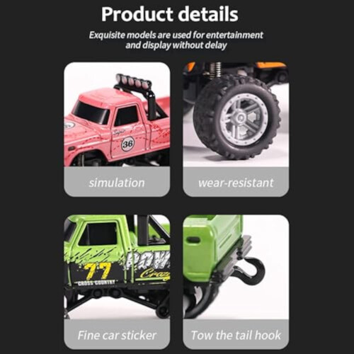Μίνι τηλεκατευθυνόμενο Monster Truck με 3 επίπεδα ταχύτητας, τηλεχειριστήριο 2.4G, φώτα LED 2
