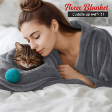 (Grey, King: 200 cm x 240 cm) Solid 310 GSM Fleece Blanket Warm Thick Soft Fluffy Bed Mink Sofa Throw