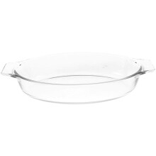Glass Deep Pie Plate with Handles for Baking and Roasting