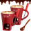 Tealight Fondue Cups Set Red Ceramic 4 pcs 1