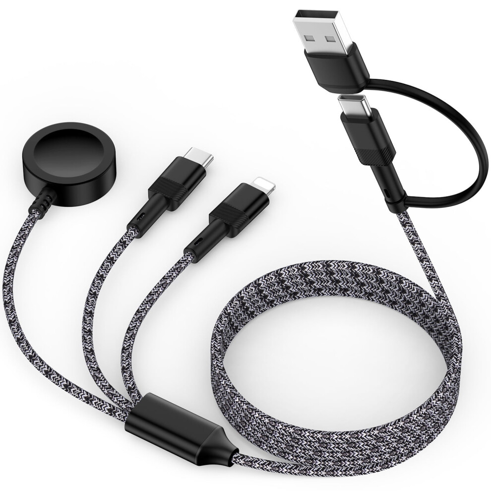 3-In-1 Usb-C Iwatch Charger Cable 6Ft, Magnetic Wireless Charging Dock Stand Compatible With Iwatch, Samsung, Iphone, Fcc Approved Light 9152228631212