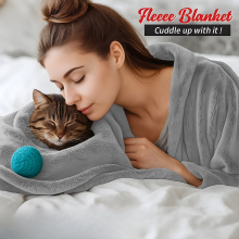 (Silver, King: 200 cm x 240 cm) Solid 310 GSM Fleece Blanket Warm Thick Soft Fluffy Bed Mink Sofa Throw