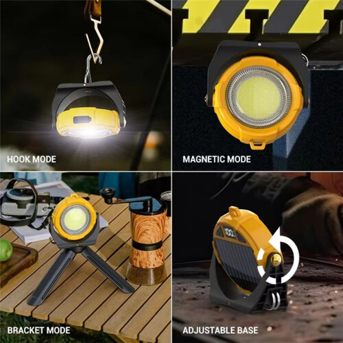 Solar Rechargeable COB LED Flashlight - Multi-Functional Portable Lamp with Magnetic Tail & Emergency Lighting Features 2