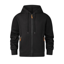 SYMOID Men's Black Zip-Up Hoodie (S) – 100% Polyester, Drawstring Hood, Zip Pockets, Ribbed Hem/Cuffs, Machine Washable, Casual/Athletic