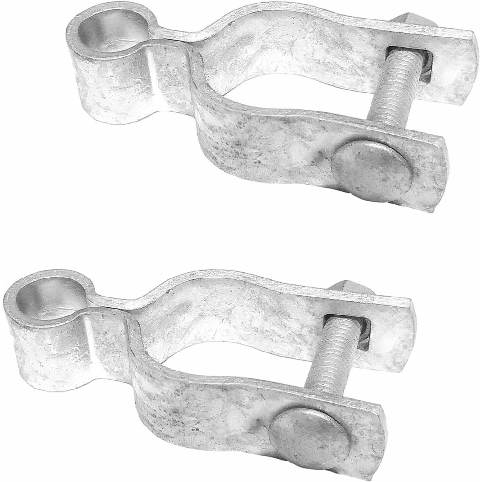 Chain Fence Gate Frame Hinge - Use For Outside Diameter Post/Pipe - Galvanized Chain Post Gate Frame Hinge - Nut/Bolt Included For Hinge - 2 Pack 9152228632929