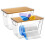 Acrylic Trash Bag Dispenser with Bamboo Top 2 pcs 1