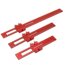 3pcs Aluminum Woodworking Rulers with Slide Stop, T-Track & Square, Inch/Metric, Compatible with Festool, Makita