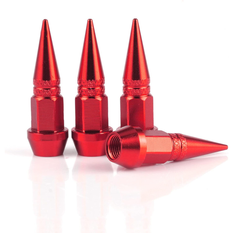 45Mm Spiked Aluminum Stem Valve Caps,4Pcs Dustproof Tire Wheel Stem Caps For Cars,Suvs,Trucks Bicycles And Motorcycles(Red) Red 9130661027199