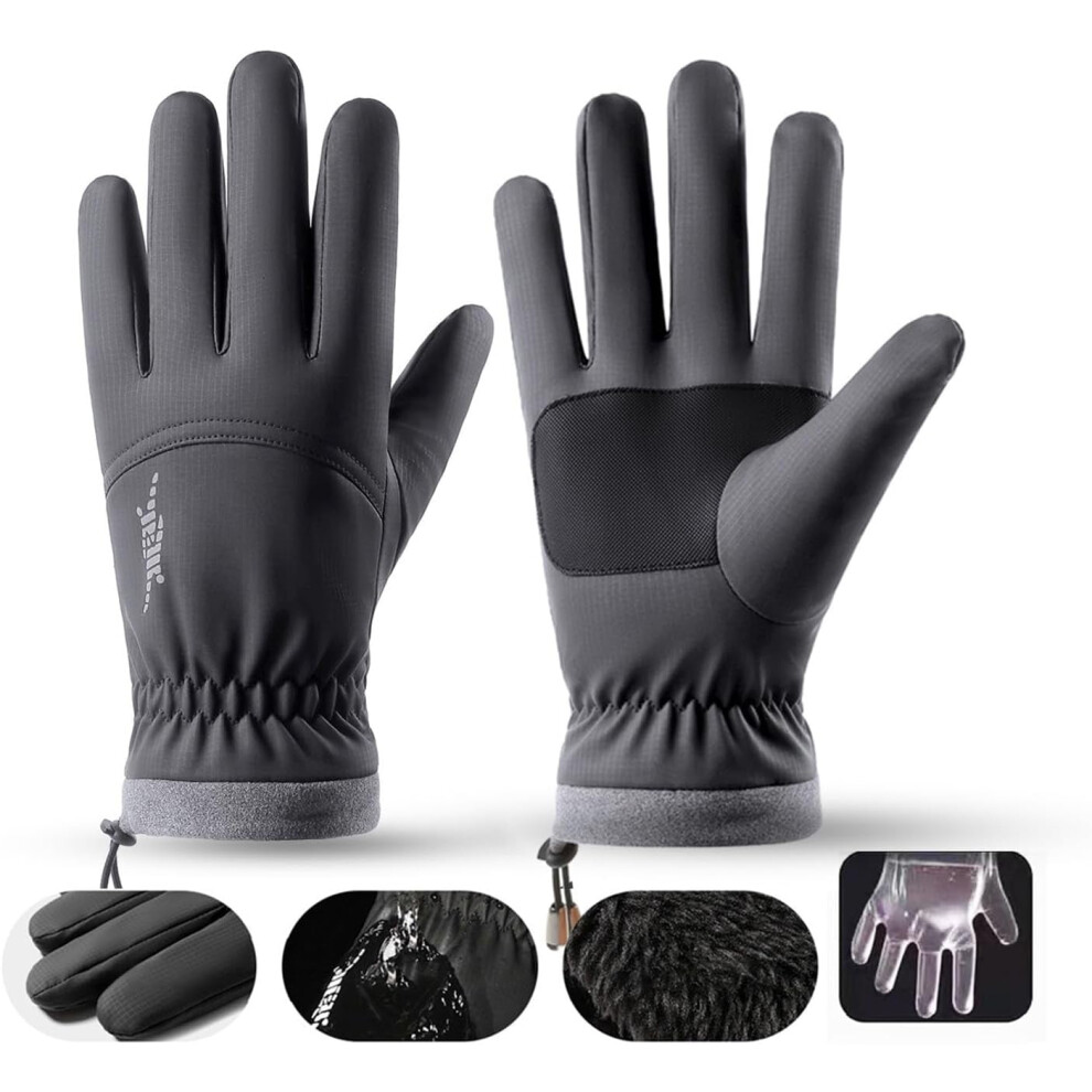 Unisex Winter Motorcycle Gloves, Windproof Thermal Touchscreen Gloves For Cycling, Driving, Hiking Â M Blue 9130661026970