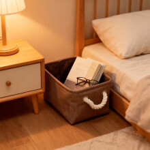 Quilted Foldable Laundry Basket with Handles, Canvas Storage Hamper for Clothes/Toys – Brown, Decorative & Cute, Compatible with AuroraX