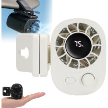 Car Clip-on Fan with LED Display 360 Rotation 100 Speeds