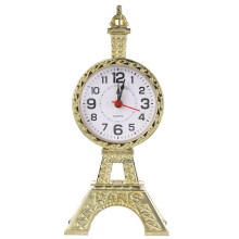 Vintage Style Golden Desk Alarm Clock for Home with Chic Design and Construction
