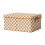 Fabric Storage Box with Lid, Brown/White Square Cloth Bin for Clothes, Foldable Wardrobe Organizer 1