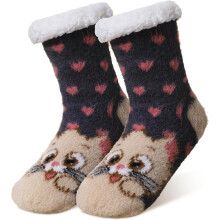 Girls Fuzzy Animal Socks Warm Anti-Slip Indoor Winter Socks