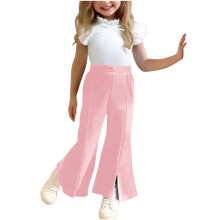 Pink 2-Piece Ruffle Top & Flare Pants Set for Girls, Size 7-8 – Easter/Church/Casual, Polyester, Walmart US Exclusive