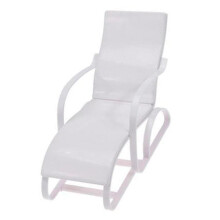 1:6 Scale Simulated Dollhouse Chair, Life Scene Scenery Deck Chair Accessories, Delicate DIY Miniature Scale Dollhouse Chair White
