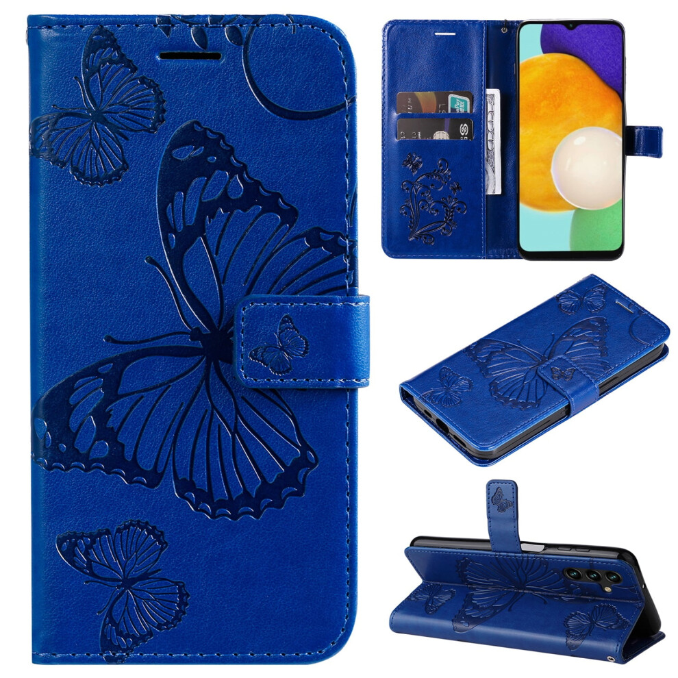 Tech Circle Butterfly Embossed Pu Leather Wallet Case With Stand, Wrist Strap & Card Holder For Compatible With Samsung Galaxy A14 5G 6.6" 2023 Â 9170372240128