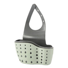 Green Kitchen Drain Basket for Utensils and Sponges Hanging