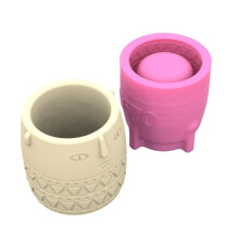 Silicone Flower Pots Mold Abstract Face Concrete Candle Pen Holder Molds Planter