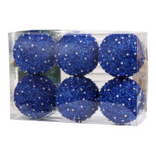 6-Pcs Shatterproof Christmas Ball Ornaments Set, Glitter Pearl & Sequin Foam Balls, 3.14 in, for Tree, Home, Wedding, Holiday Party – Compatible
