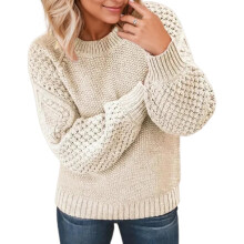 Women's Cable Knit Sweater Lightweight Polyester Pullover