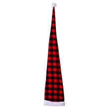 Christmas Hat Classic Plaid Plush Edge Keep Warm Red And Black Checkered Hat for Party