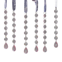 Lot de 6 cristaux suspendus en acrylique transparent, ornements de Noël en forme de goutte pour lustres, fenêtres et sapins de Noël (18 cm).