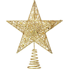 10 Inches Christmas Tree Star Topper Xmas Tree Topper Star Christmas Decoration Glittered Tree-top Star (Gold)